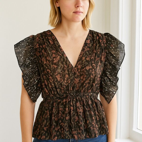 Maria Cher Villafranca Kay Top Mix 1 | Statement Print Blouse - Picture 1 of 16